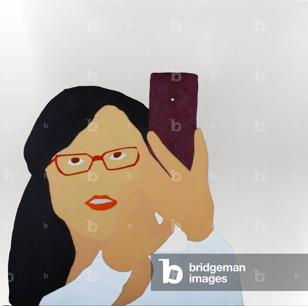 Say Cheese, 2016 (Öl auf verspiegeltem Stahl)