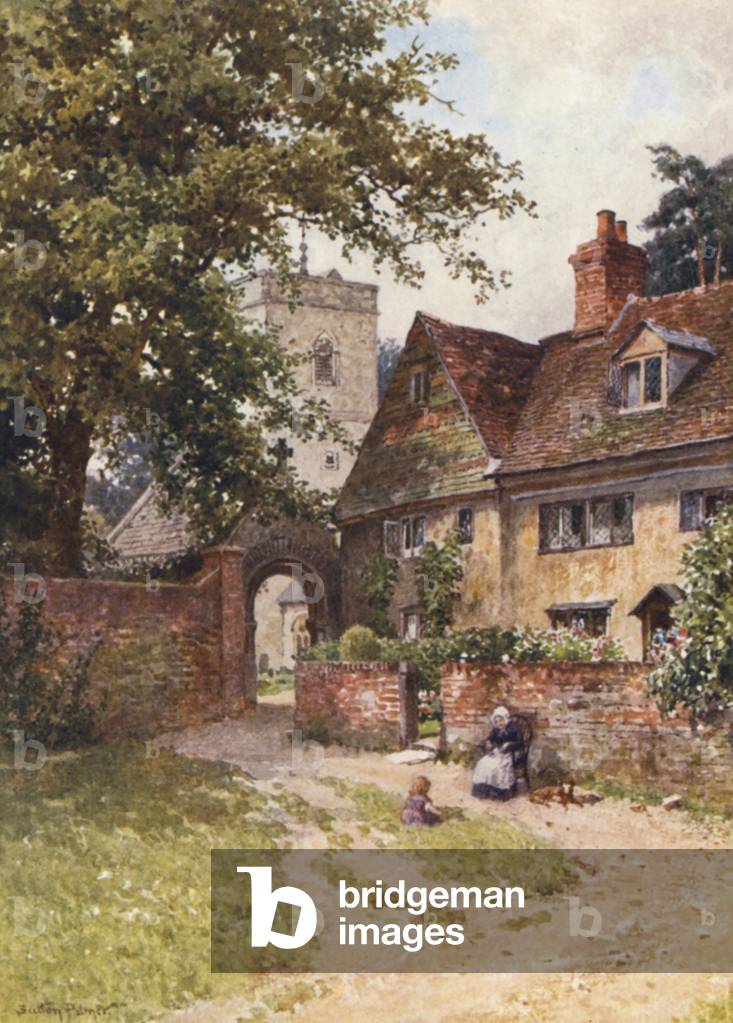 Immagine di Stampa "Chiesa di Betchworth (litografia a colori)" 1901 di Harold Sutton Palmer