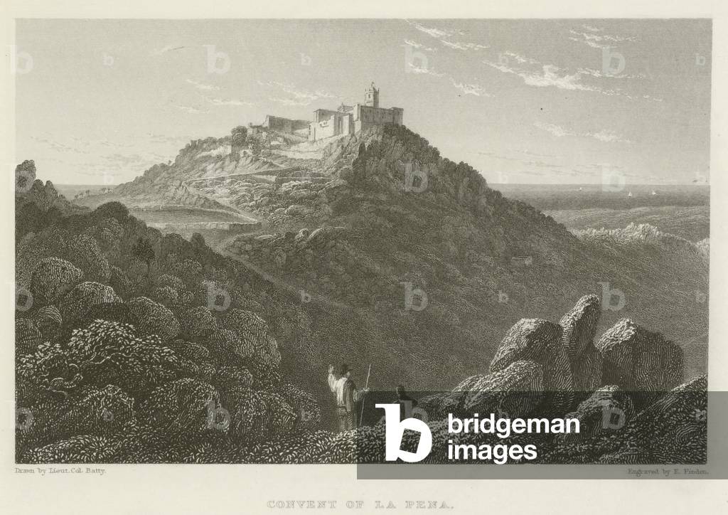 "Kloster La Pena (Gravur)" von English School, b/w
