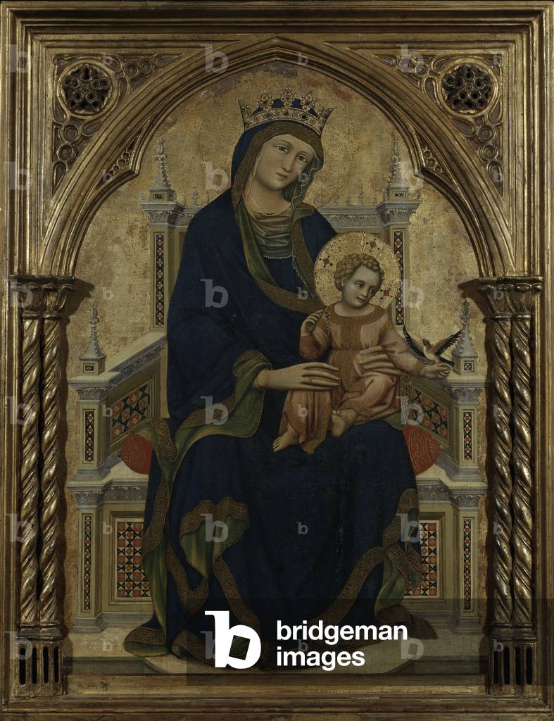 Jungfrau und Kind thront, um 1350 (Tempera auf Tafel)