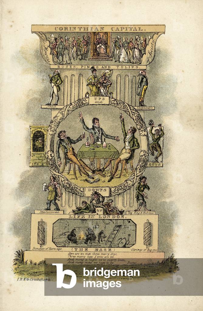 Capital corinthien (couleur litho) par Isaac Robert Cruikshank