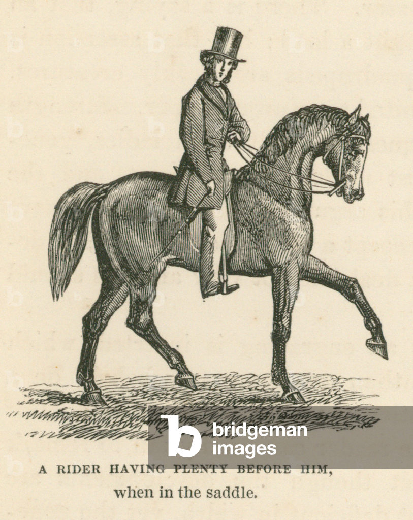 Image de Gravure représentant Un cavalier ayant beaucoup de choses devant lui 1801 par English School