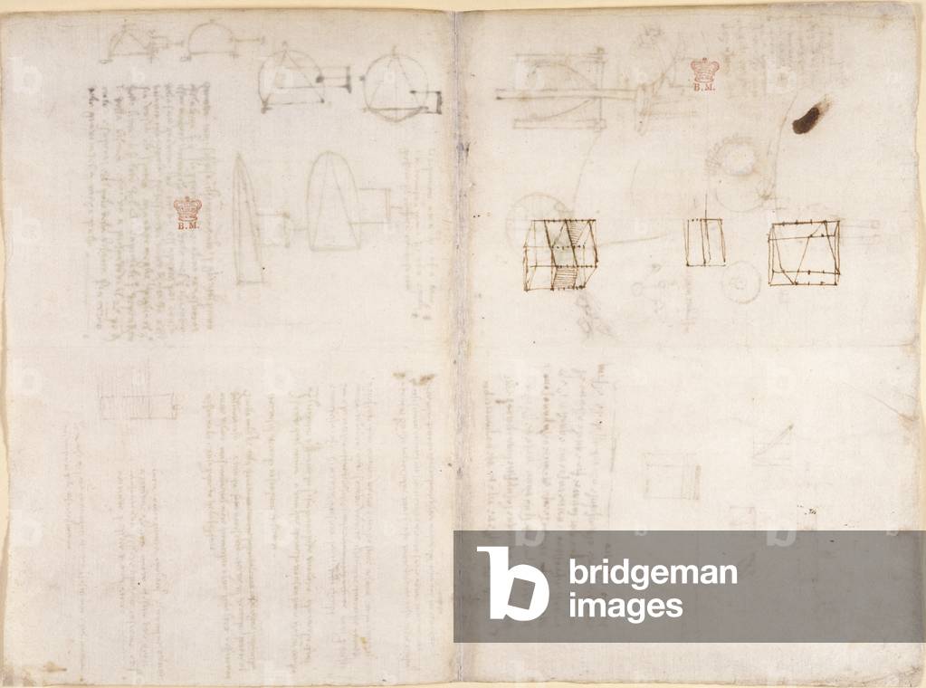 Immagine di Disegno "Arundel 263" di Leonardo da Vinci, b/w