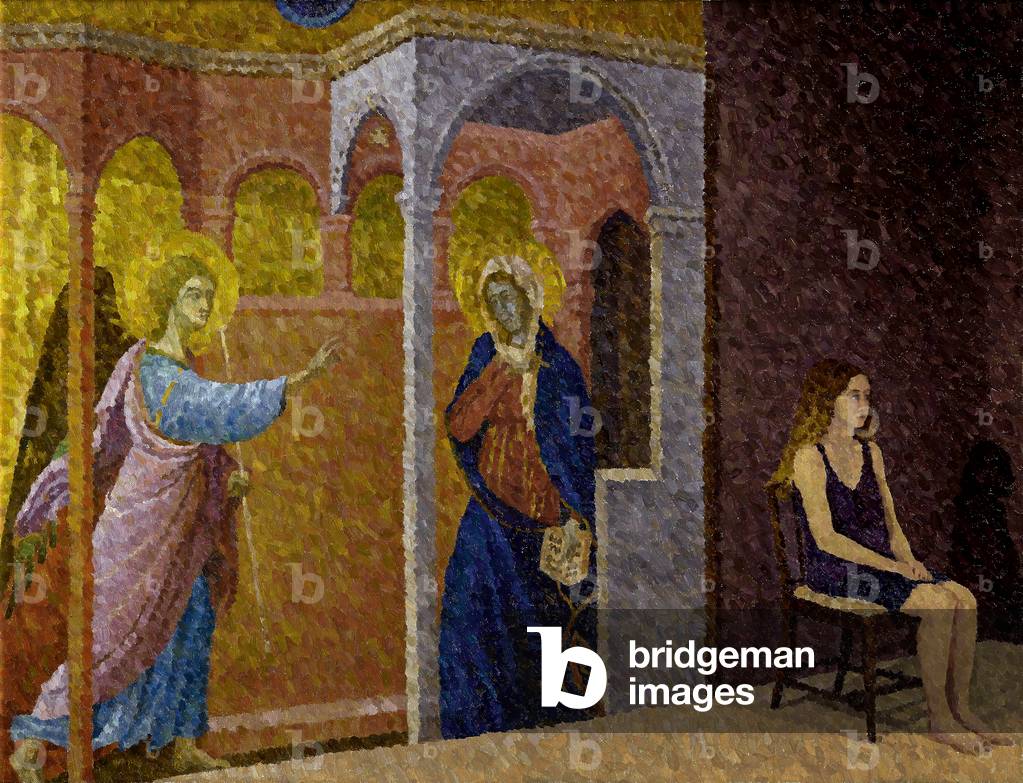 Image of Painting depicting Annunciation with Seated Girl 2020 by William Wilkins