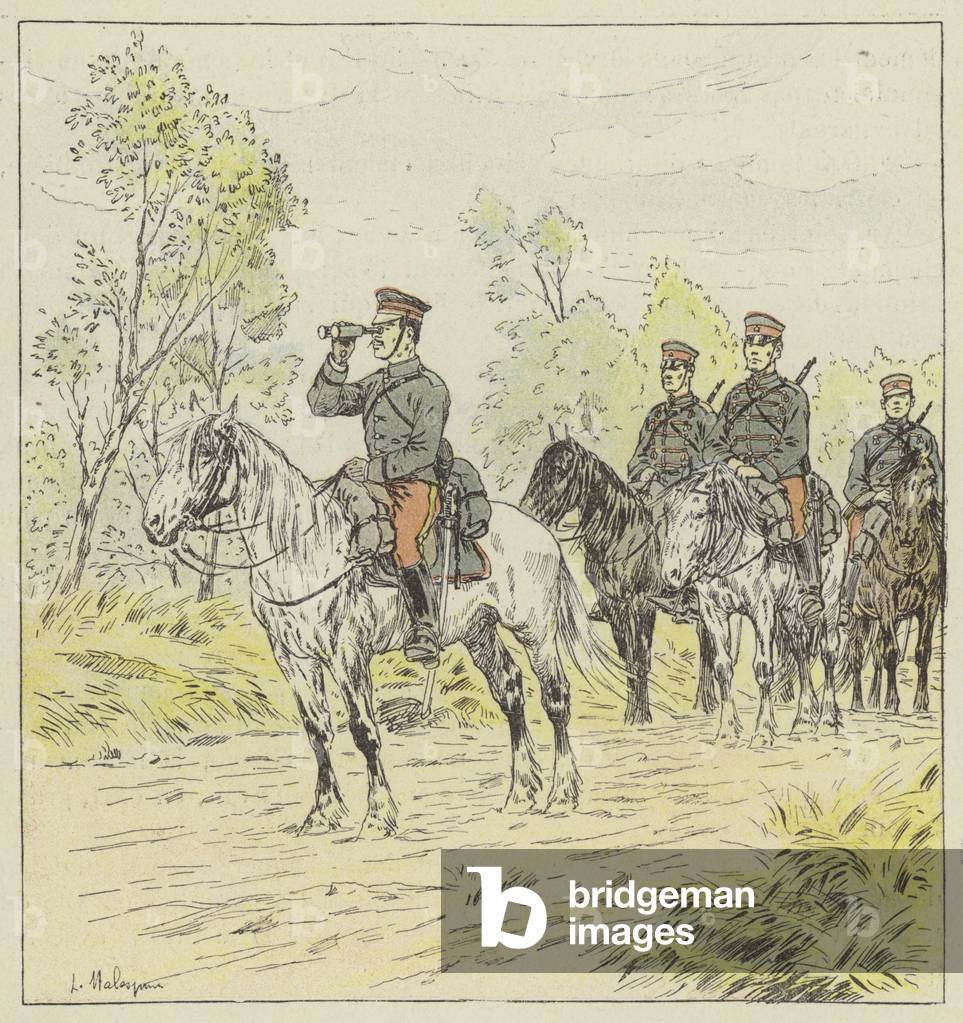 Cavalerie japonaise en ricognaissance (color lito)