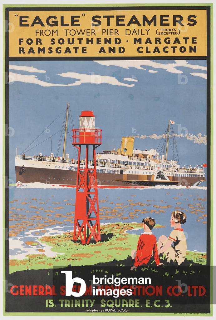 Image of A poster for the General Steam Navigation company advertising