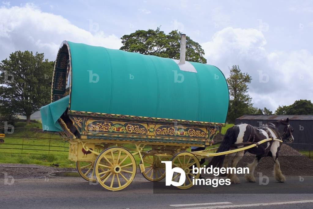A vardo or traditional horsedrawn wagon used by British Romani people