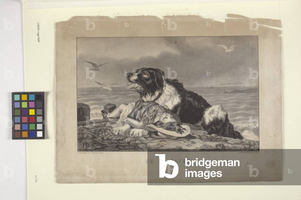 Immagine di Stampa "Egli è salvato (litografia colorata a mano)" 1857 di J.M. Currier