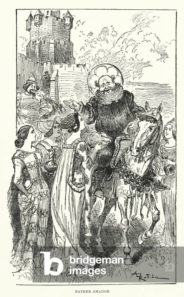 Image of Print depicting Illustration for Balzac’s Contes Drolatiques (litho) 1801 by Albert Robida