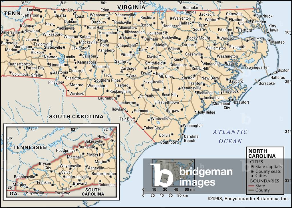 Image Of Political Map Of North Carolina 534171 