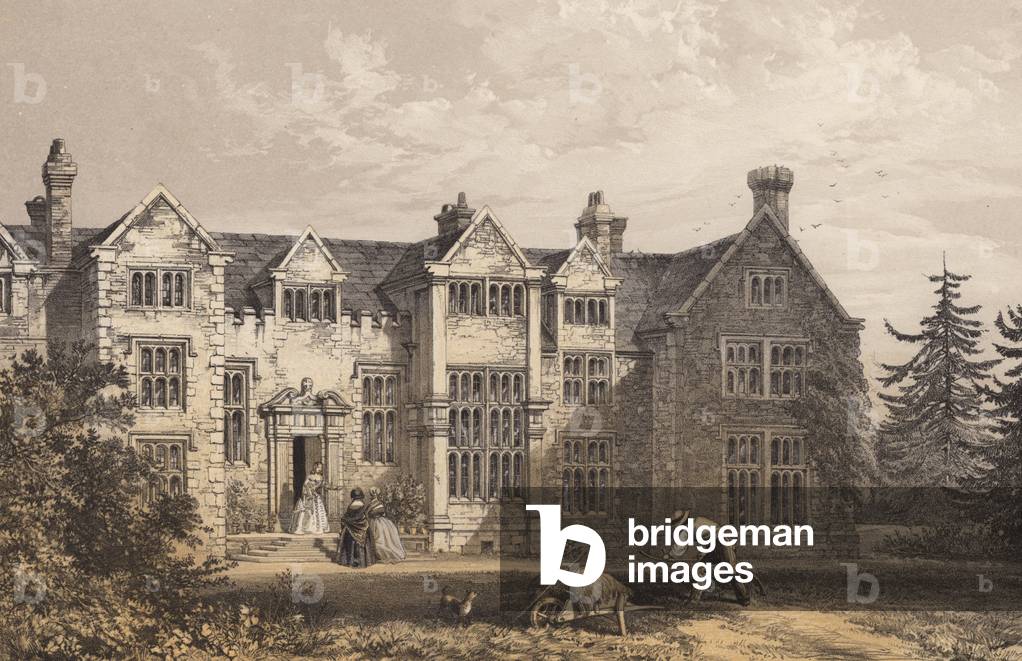 Loseley Casa, Surrey (incisione colorata)