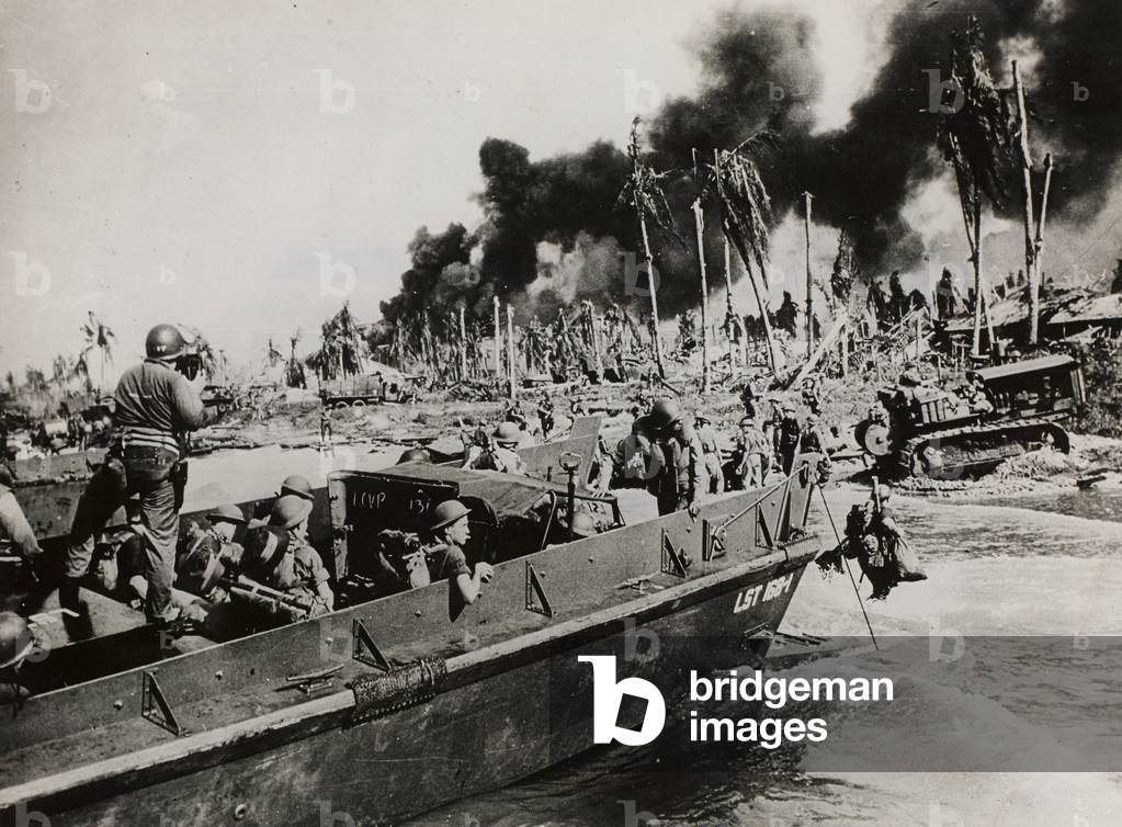 Bild von Fotografie "Australische Truppen landen auf Balikpapan" 1945 von Unknown photographer