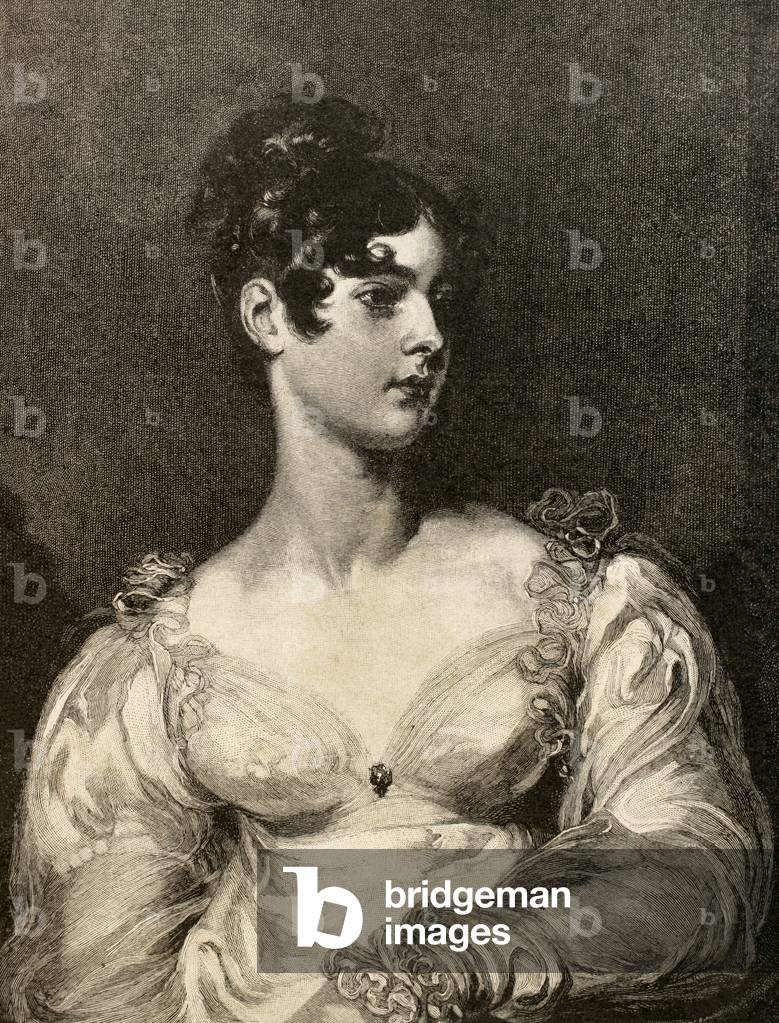 La contessa di Grosvenor, nata nel 1797. Incisione di Berthold. XIX secolo.