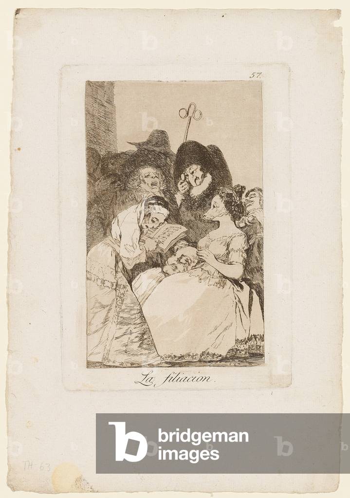 La Filiacion, piatto da 'Los Caprichos', 1799 (acquaforte e acquatinta)