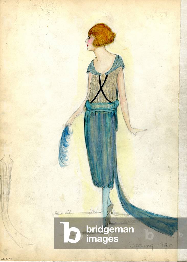 Image of Drawing depicting Evening Dress 1920 by Henri Bendel Studio