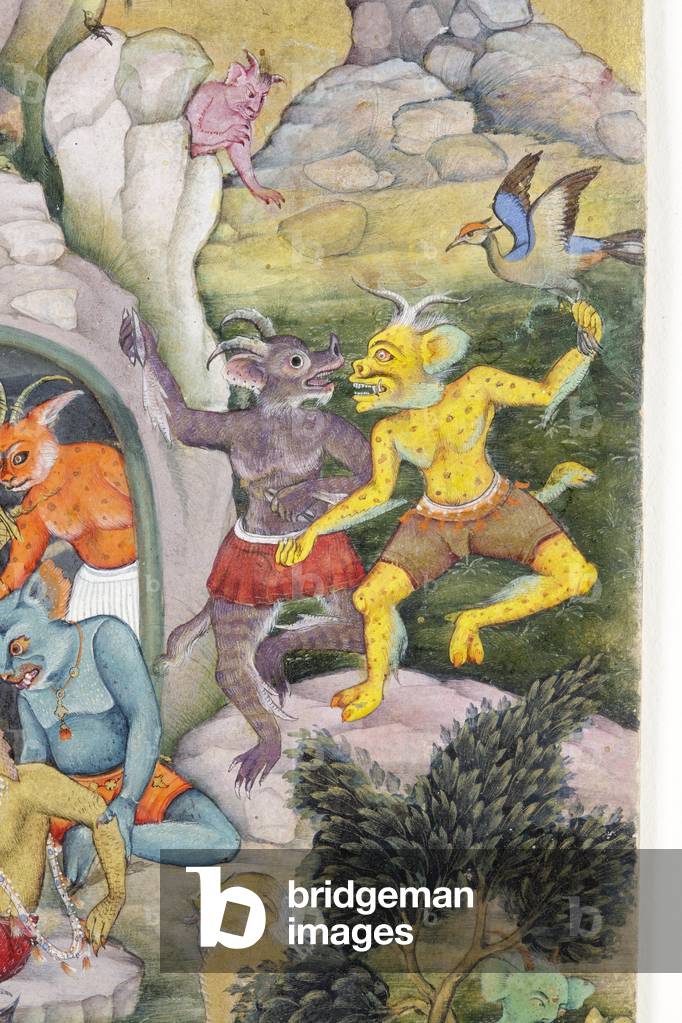 "Demoni in un paesaggio selvaggio", c.1600 di Indian School