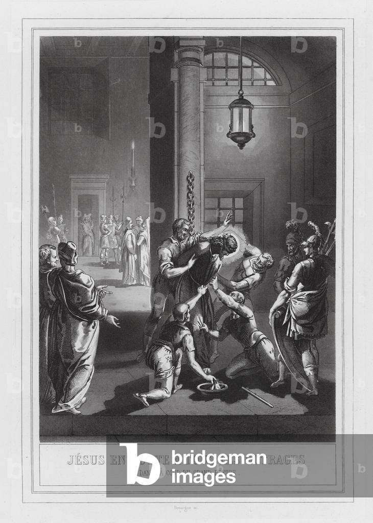 Jesus en Butte a Tous les Outrages, Dans la Cour du Grand Prétre (incisione)