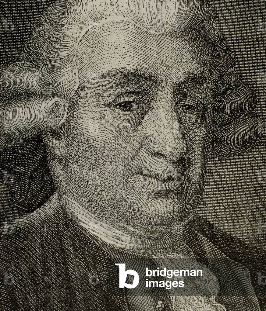 Carlo Goldoni (1707-1793). dramaturge italien. Gravure., b/w