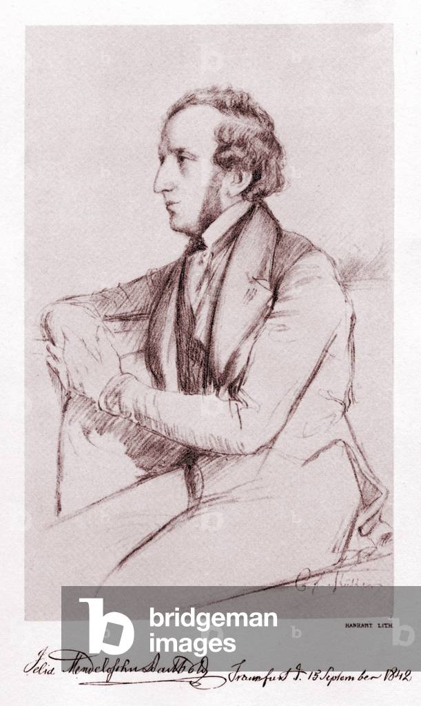 "Felix Bartholdy Mendelssohn disegno" 1842