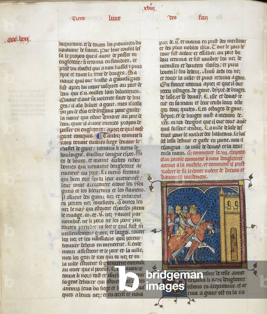 Re Giovanni d'Inghilterra che attacca un castello.