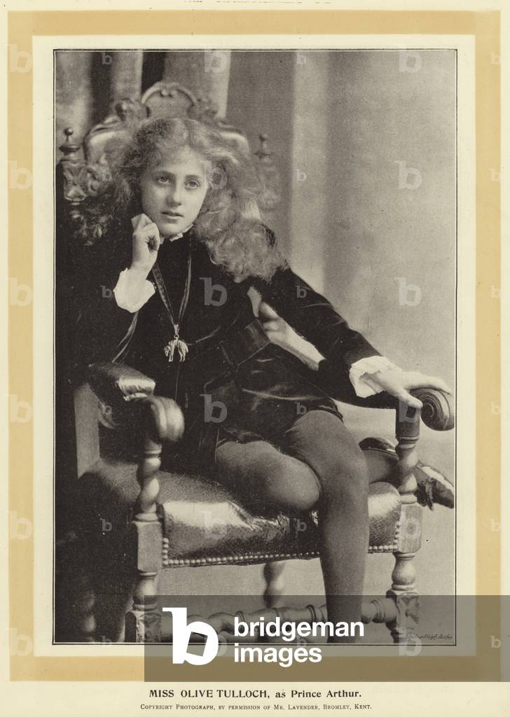 Image of Miss Olive Tulloch, as Prince Arthur (b/w photo) by English