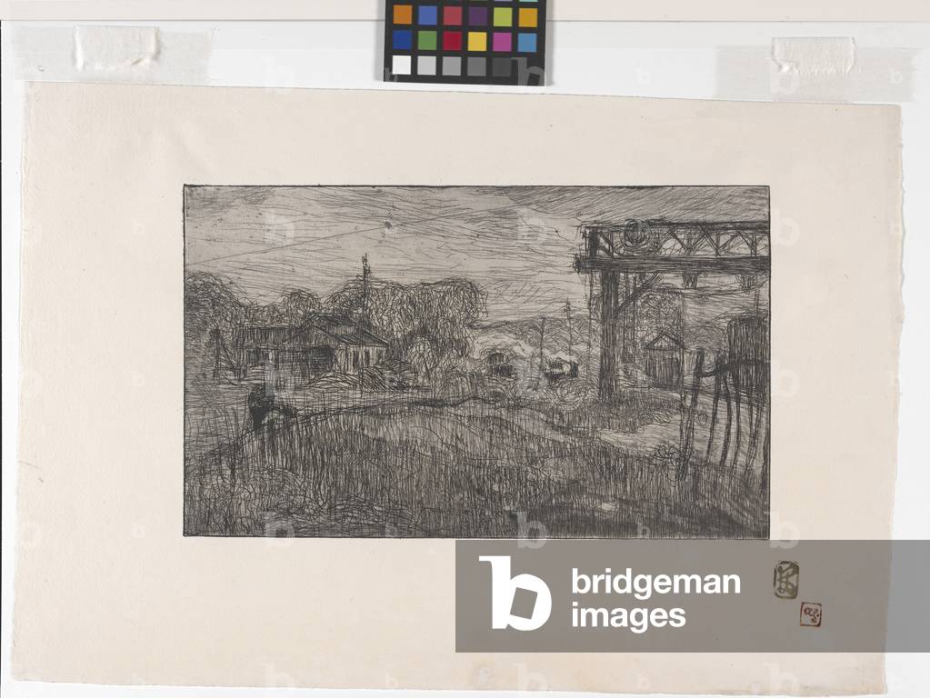 La Gare De Valmondois (Bahnhof Valmondois) (Radierung und Roulette)