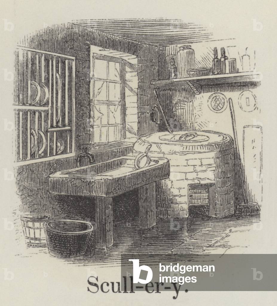 "Scullery (incisione)" di English School
