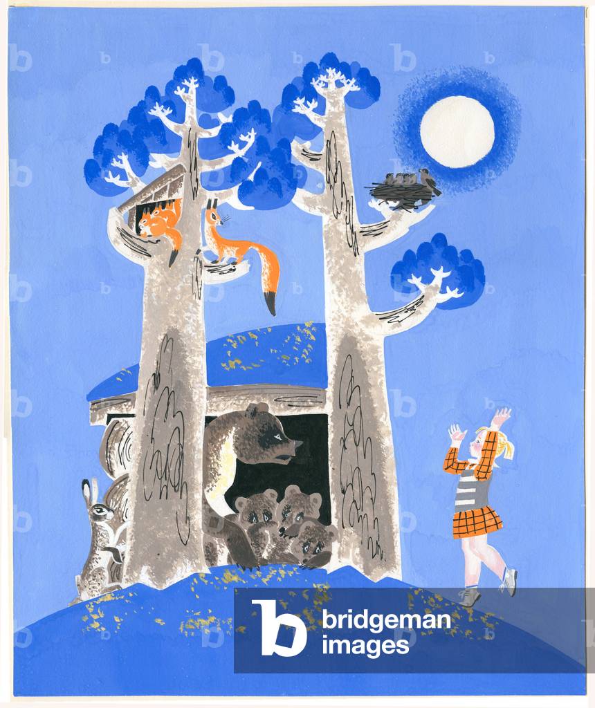 Illustration aus “Maschas Märchen” von Sofya Prokofieva, 1966 (Gouache auf Papier)