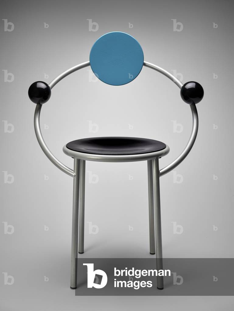 Primo prototipo di sedia, 1983 (legno verniciato, metallo e gomma)