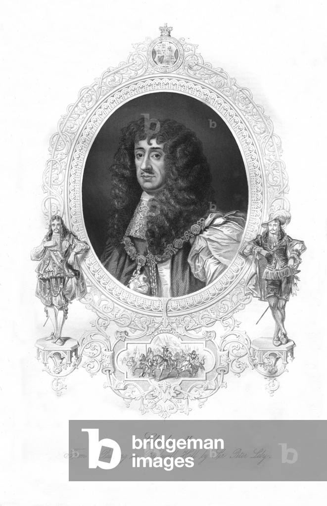 Image of Print depicting Charles II, b/w