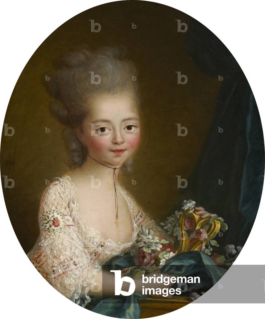 Marie-Joséphine-Louise de Savoie, comtesse de Provence come una giovane ragazza (olio su tela)