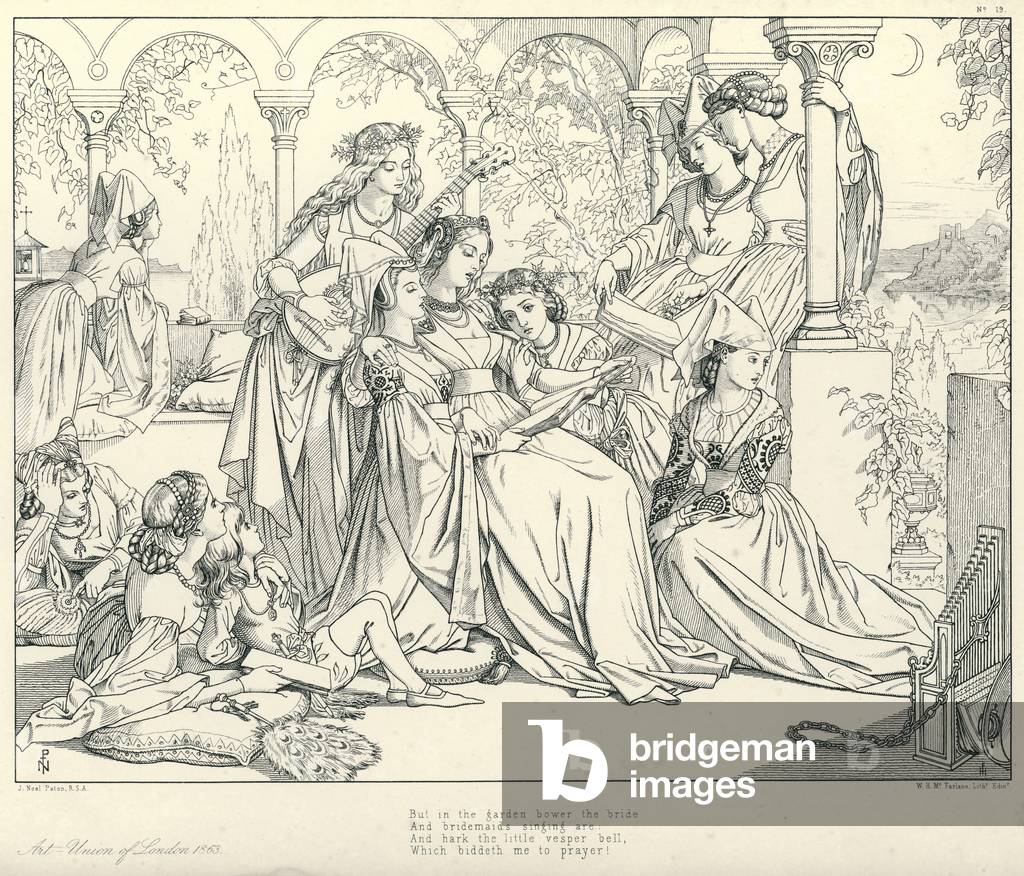 Illustration for Coleridge's Rime of The Ancient Mariner (engraving) by Joseph Noel Paton