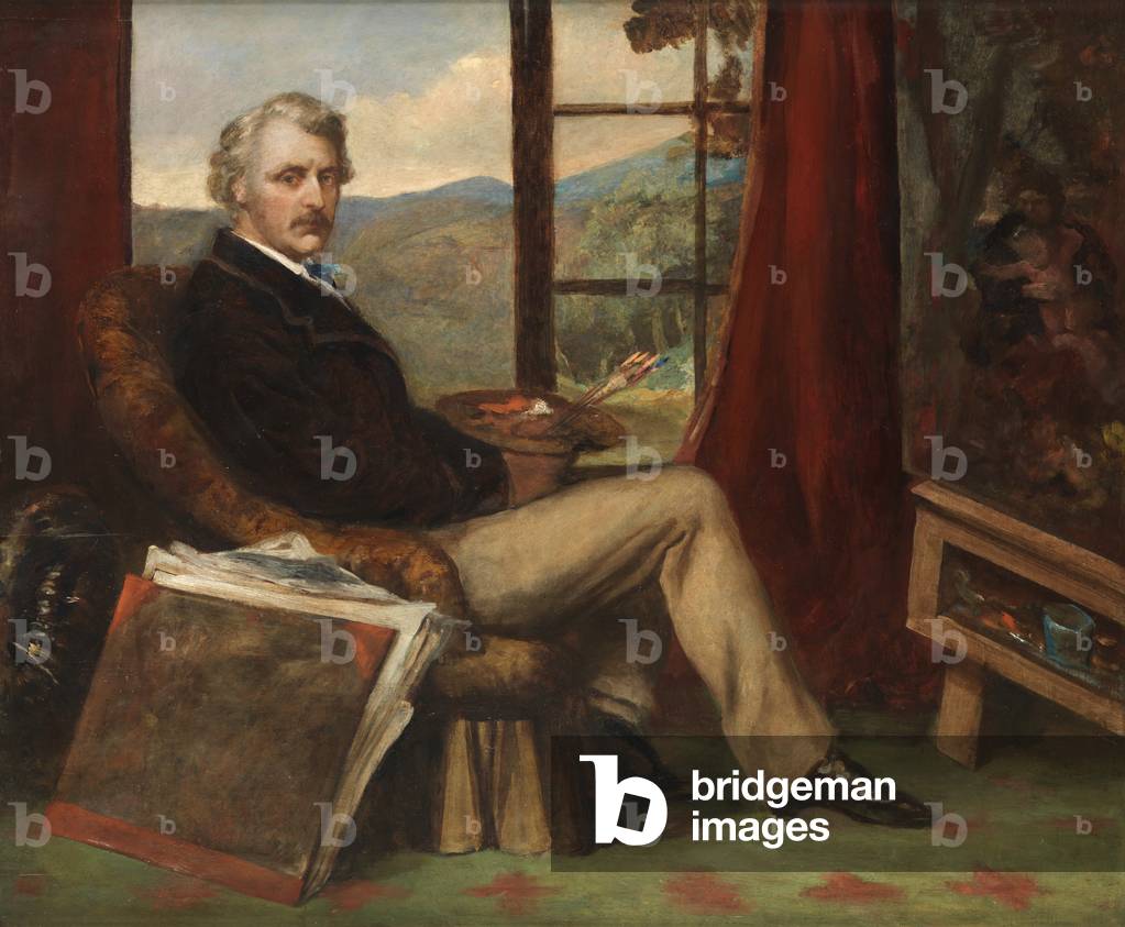 Selbstporträt (Öl auf Mahagoni-Platte)