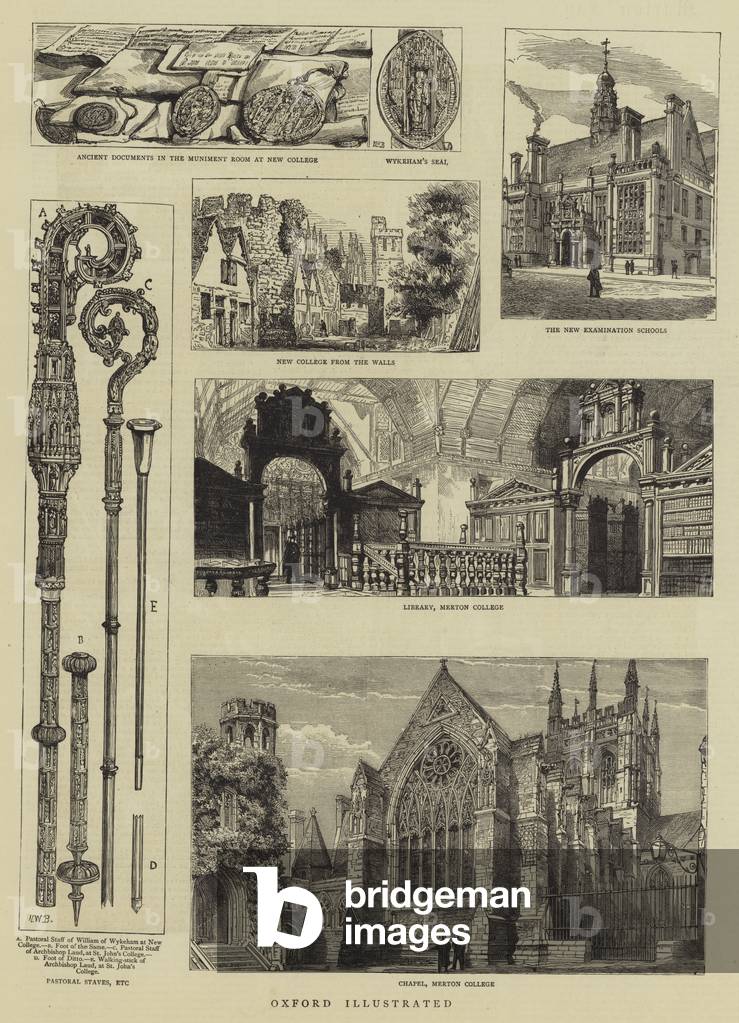 Oxford Illustrated (engraving) by Henry William Brewer, b/w