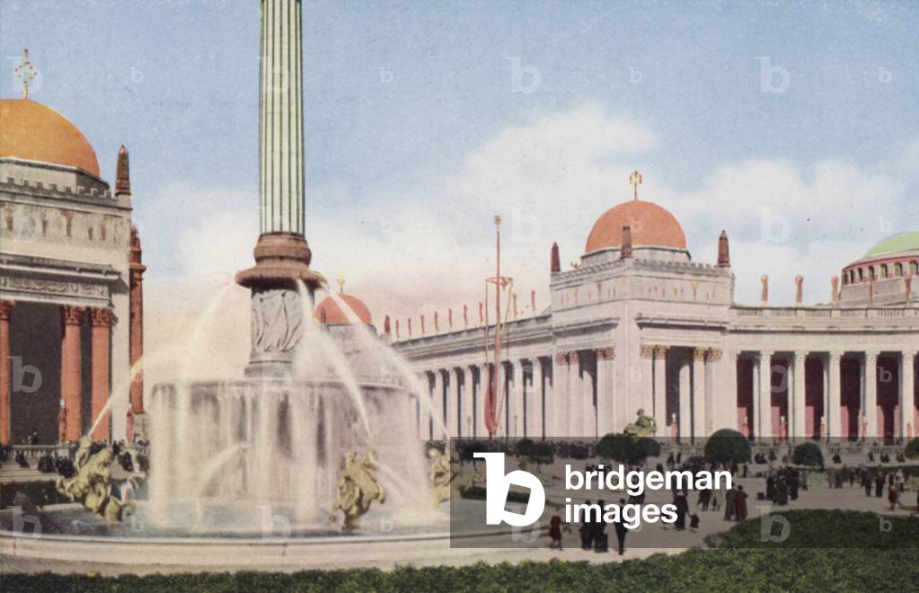 Panama Pacific, 1915: Fountain of the Setting Sun, Court of the Universe (colour photo)