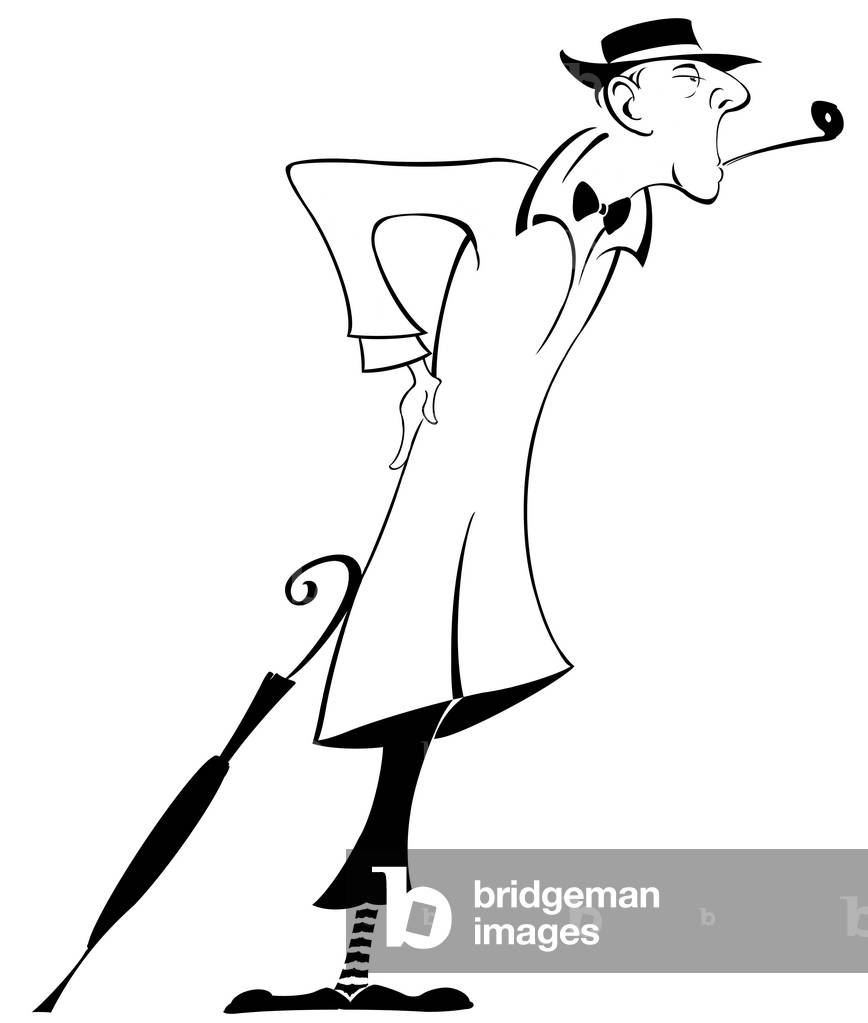 Jacques Tati (numérique) par Neale Osborne, b/w