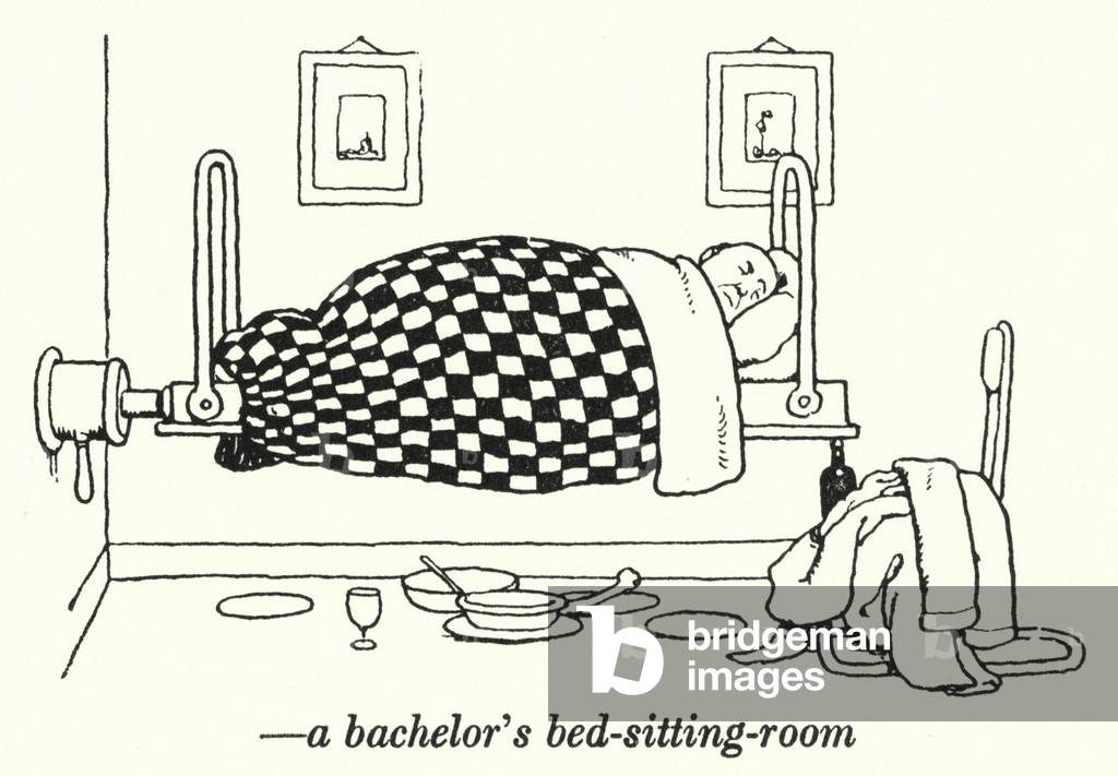 Immagine di Stampa "Un letto da scapolo (lito)" di William Heath Robinson