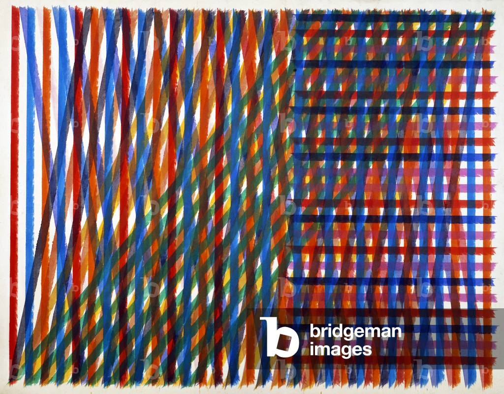 La ribambelle des Gobelins, 1964, by Piero Dorazio (1927-2005), oil on canvas, 215x170 cm. Italy, 20th century