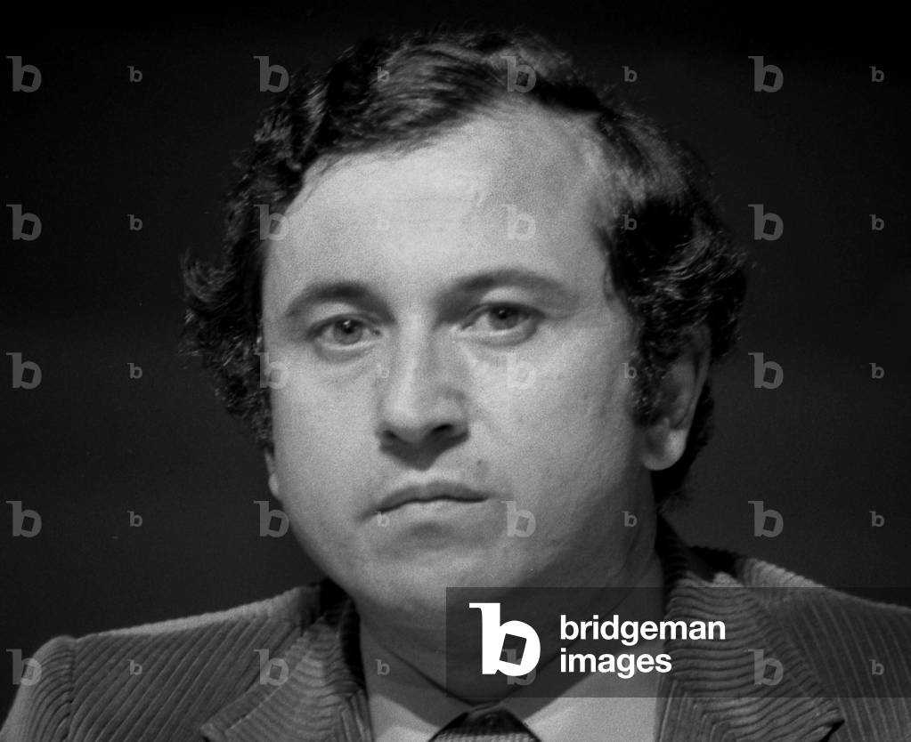 Image of Photography depicting Jean Kaspar at the 38th Congress of the CFDT in 1979 by Gerald Bloncourt, b/w