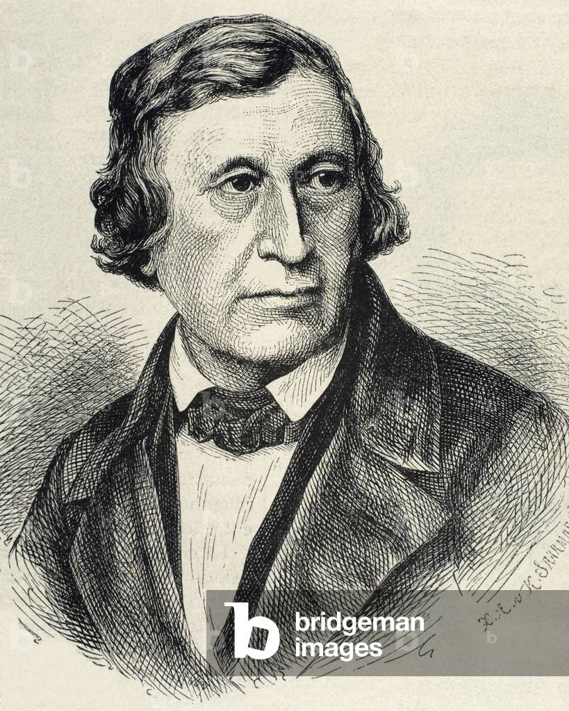 Wilhelm Grimm (1786-1859). Deutscher Autor. Porträt (Gravur)