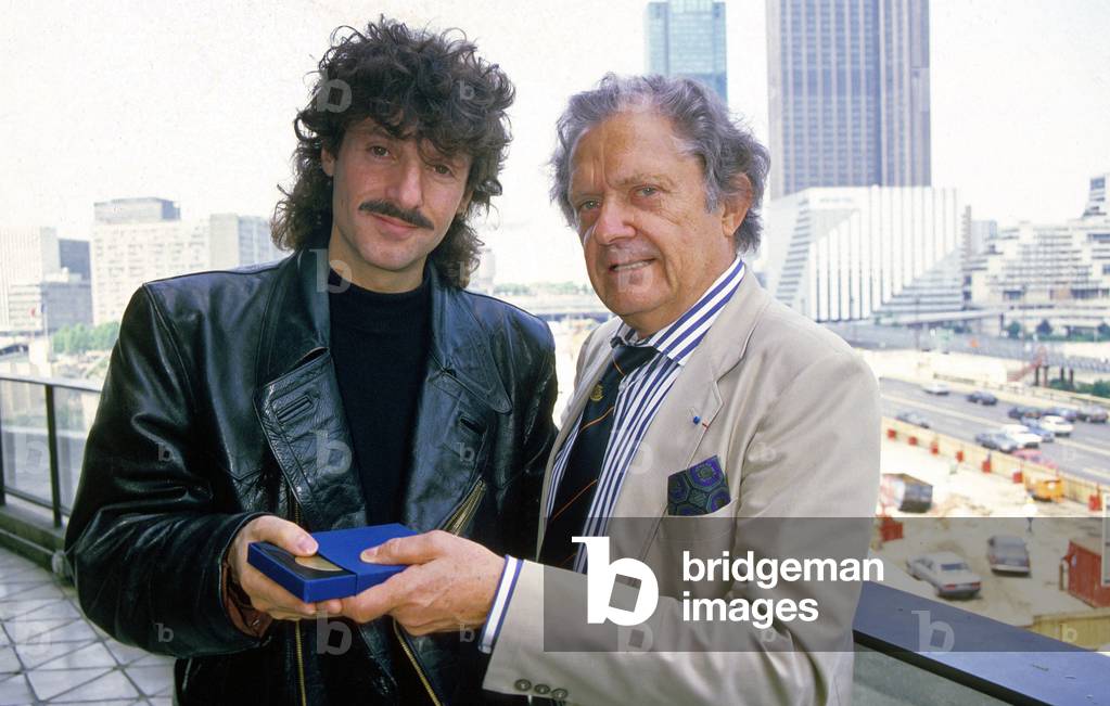 Sänger Gerard Blanc Oktober 1988, hier Mit Pierre Delanoe (Foto)