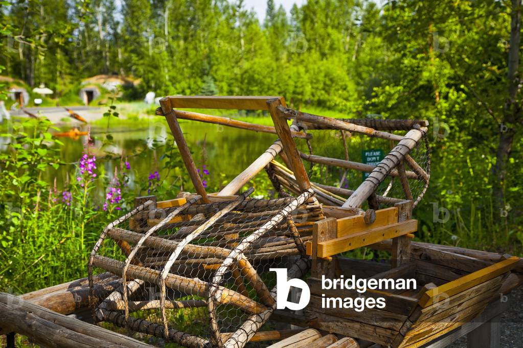 Image of Fish wheel at Athabascan Village site at Alaska Native Heritage