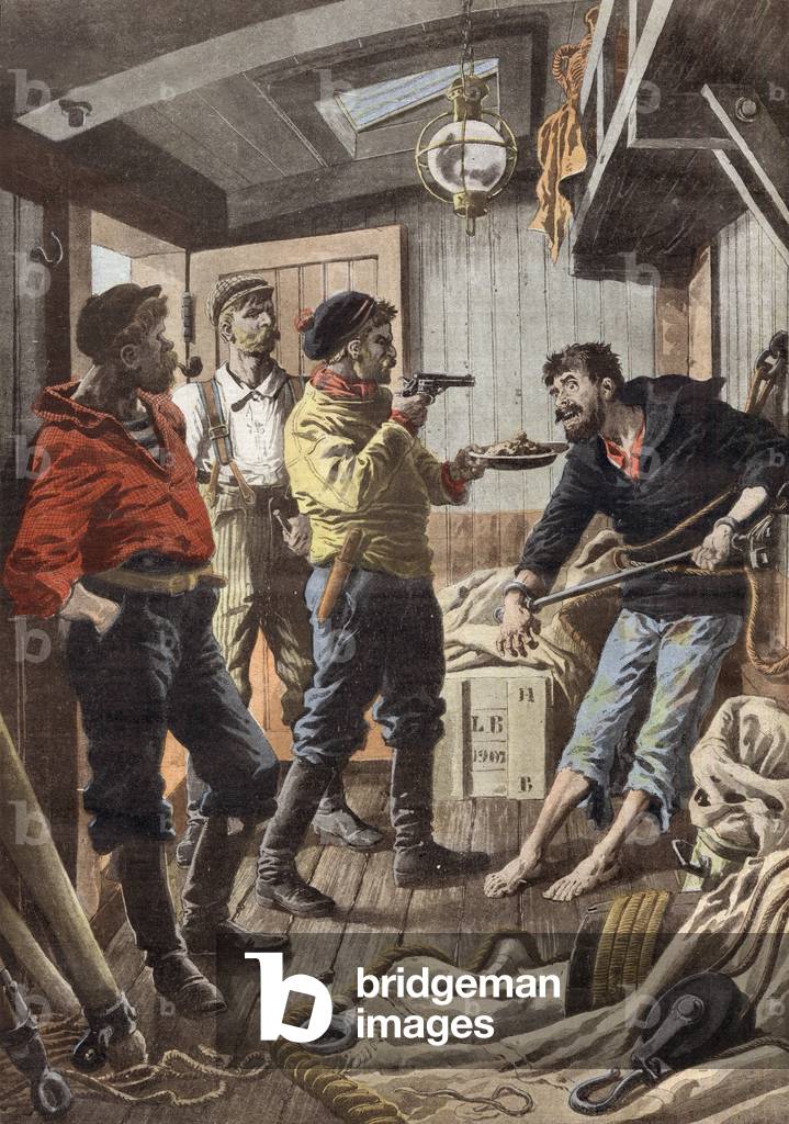 Immagine di Stampa "Un marinaio italiano Vincenzo Russi viene picchiato a ferro da marinai tedeschi" 1907