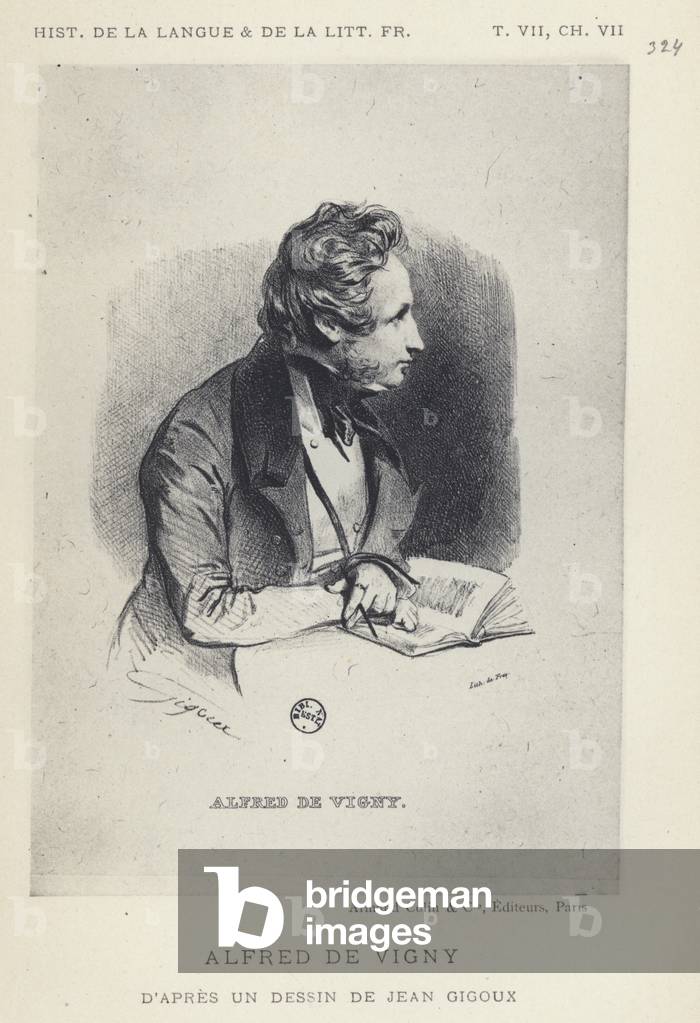 Bild von Druck "Alfred De Vigny (Litho)" 1801 von French School