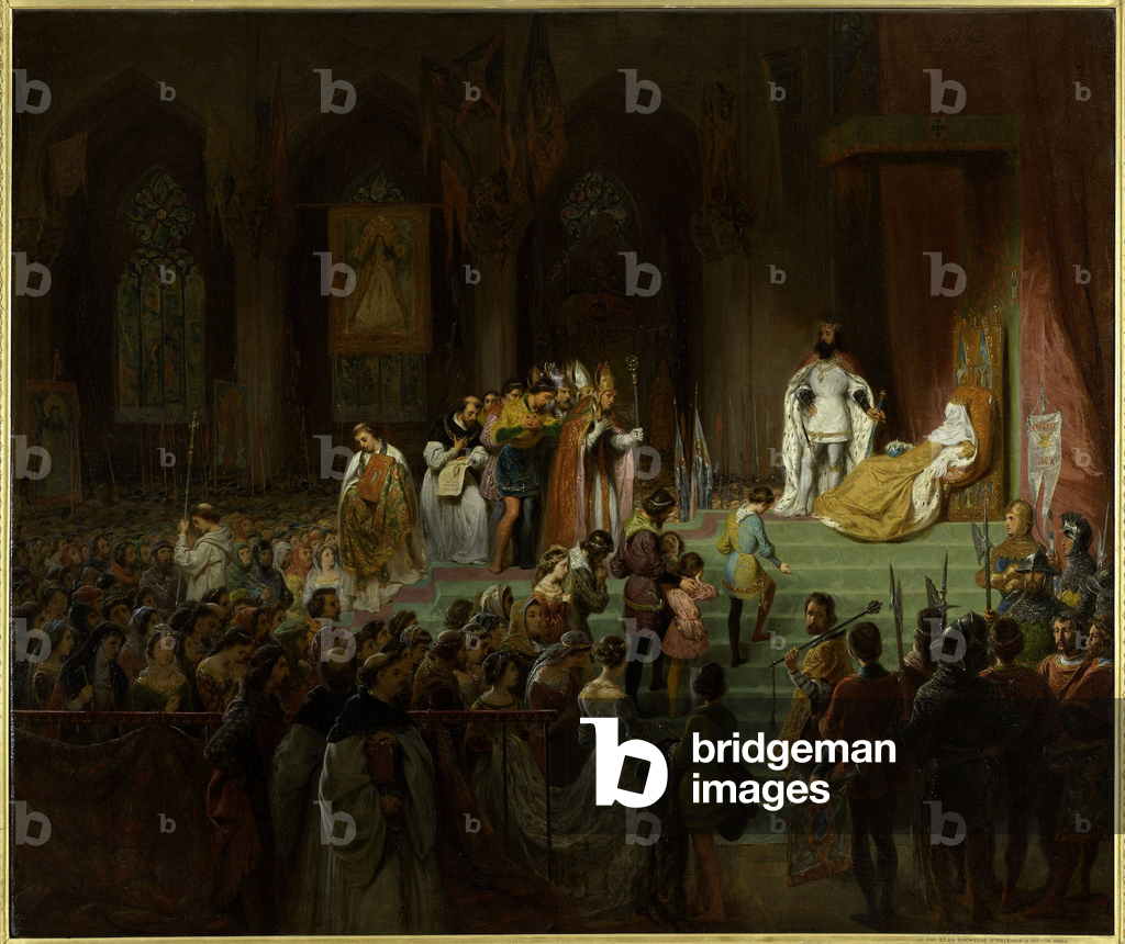 Bild von Gemälde ""Public homage to the remains of Ines de Castro" 1827 von Gillot Saint-Evre