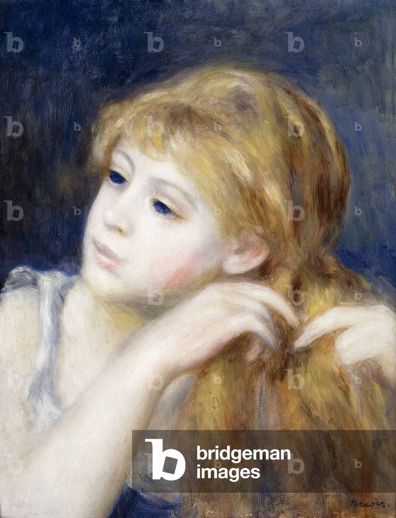 testa di un giovani ragazza 1890 olio su tela