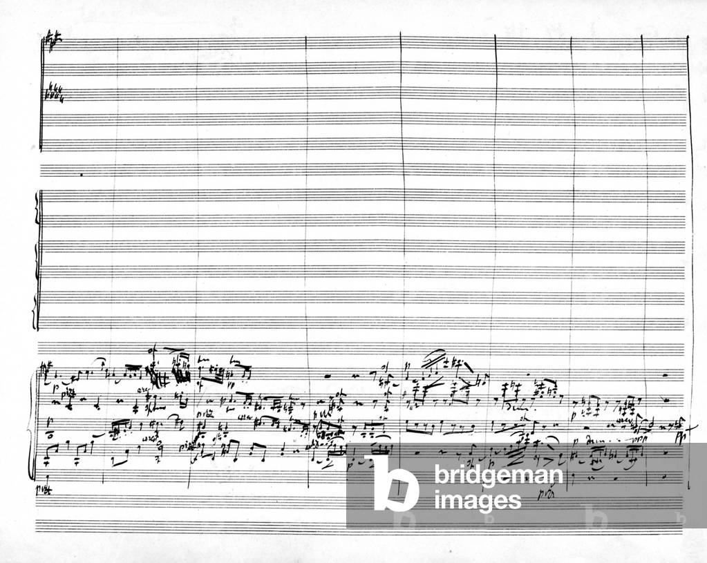 Image of Gustav Mahler 's 10th Symphony - handwritten score
