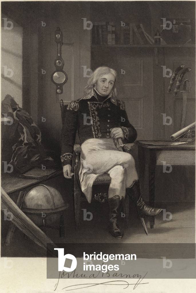 Joshua Barney (engraving) by Alonzo Chappel, b/w