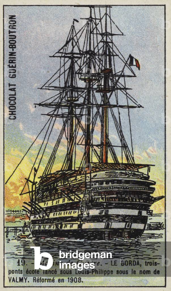French naval school ship Borda (chromolitho)