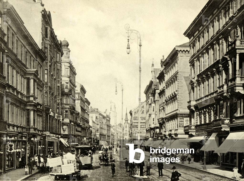 Mariahilferstrasse a Vienna alla fine del XIX/XX secolo (cartolina postale)